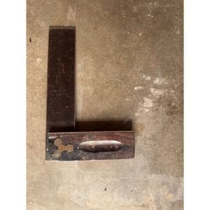 Antique Stanley No. 20 6" Try Square - Rosewood & Brass Clover Nut - Pat 1896